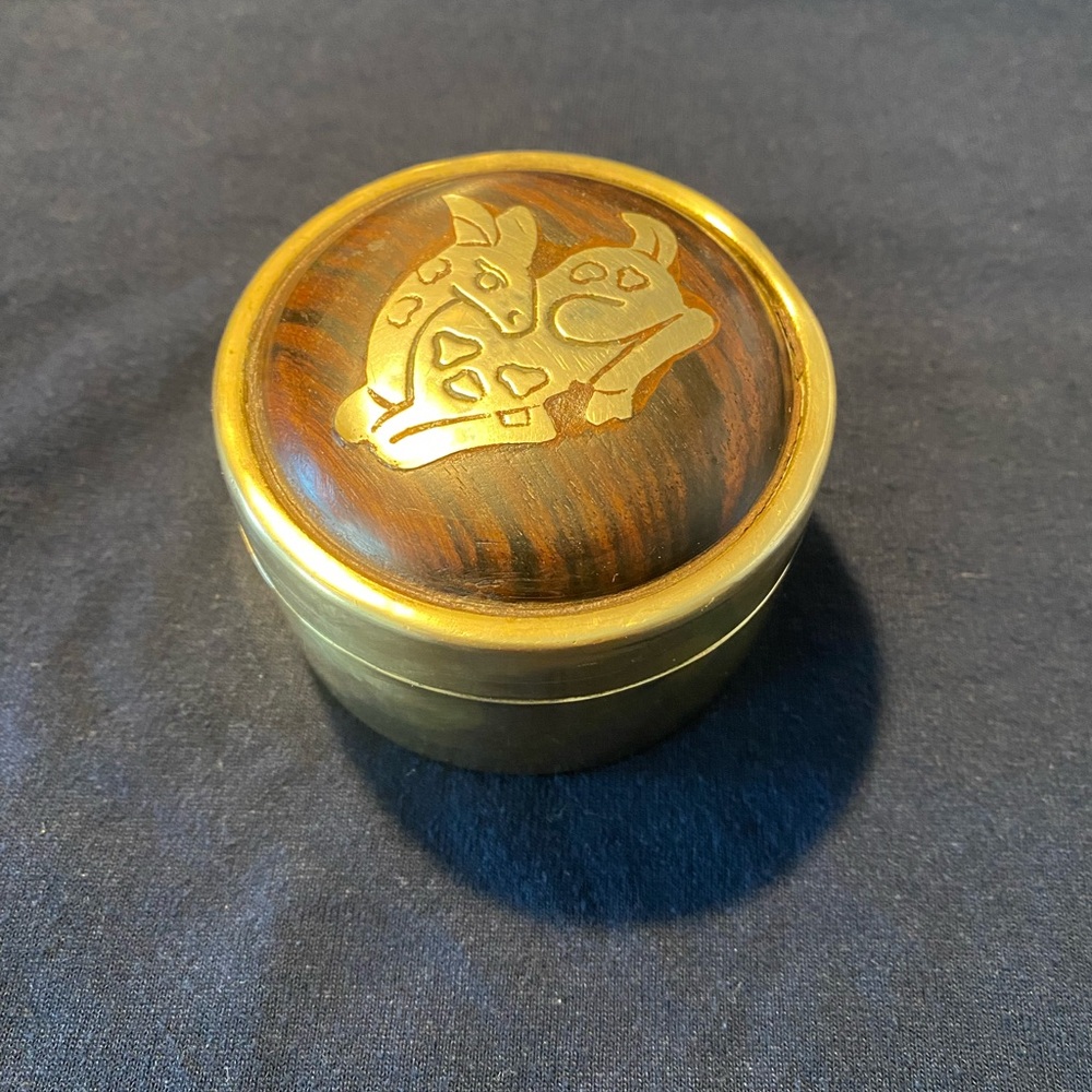 Brass And Wood Decorative Box
